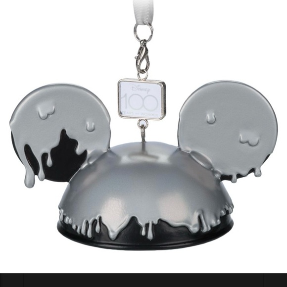 Disneyland Resort Other - Disney Mickey Ears Hat Ornament -‎ Disney100 - Silver Melting Chocolate NEW